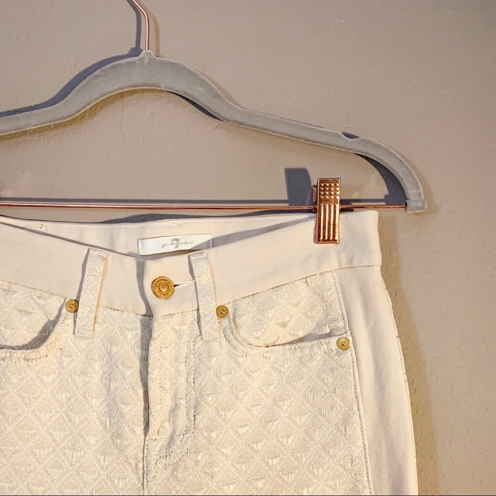 7 for all Mankind Cream Metallic Shine Pants | 25